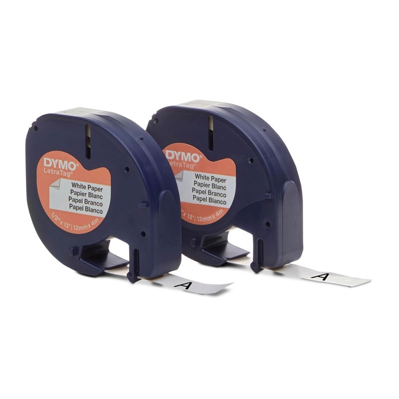 Dymo LT Paper 12mm x 4m Wh 2pk