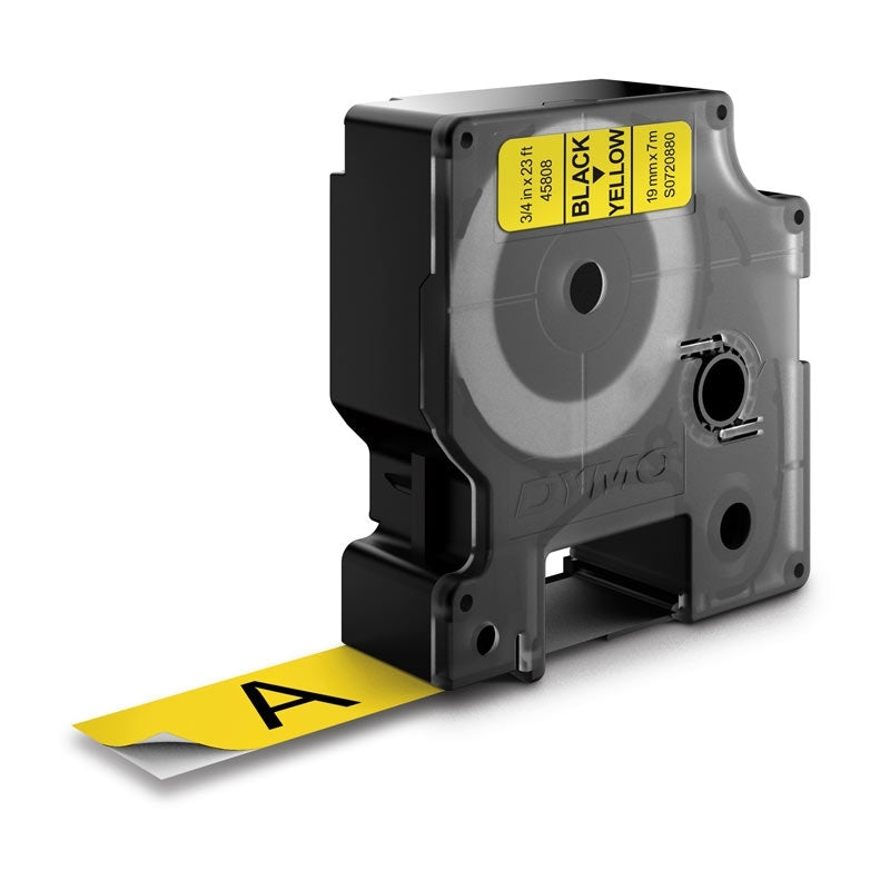 Dymo Blk on Yell 19mmx7m Tape