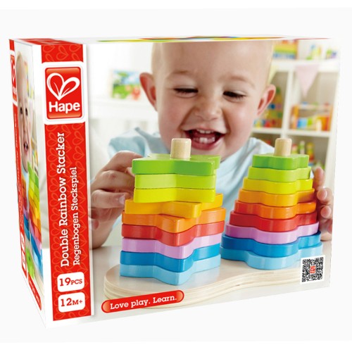 Hape - Double Rainbow Stacker Tower