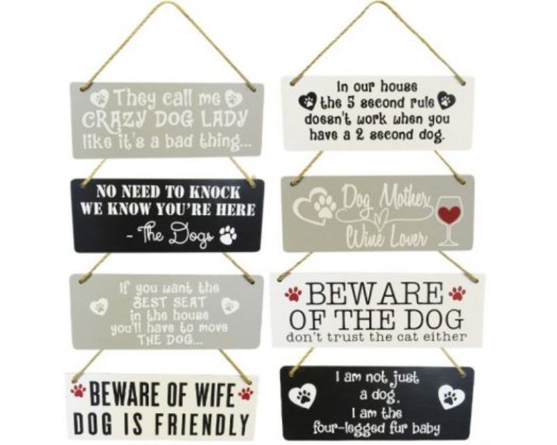 Set of eight wooden dog-themed wall hangers, perfect for adding charm and warmth to any dog lover's home.