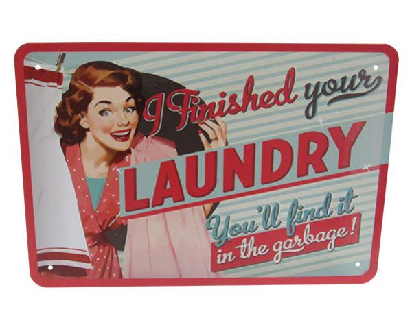 Art Tin Laundry Sign
