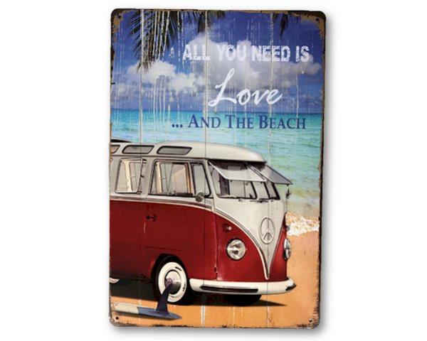 Art Tin Love Beach Sign