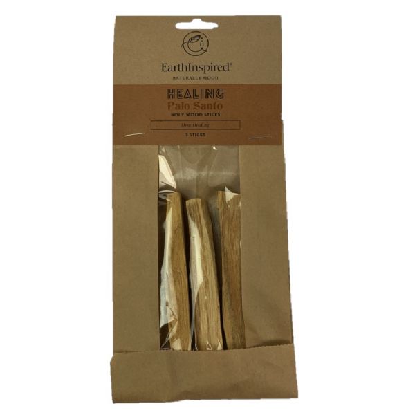 Three sustainably sourced Palo Santo wood sticks, perfect for smudging and enhancing wellness rituals with uplifting fragrances.