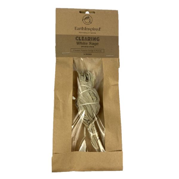 4-inch white sage smudge stick for energy cleansing, spiritual purification, and creating a peaceful ambiance at home.