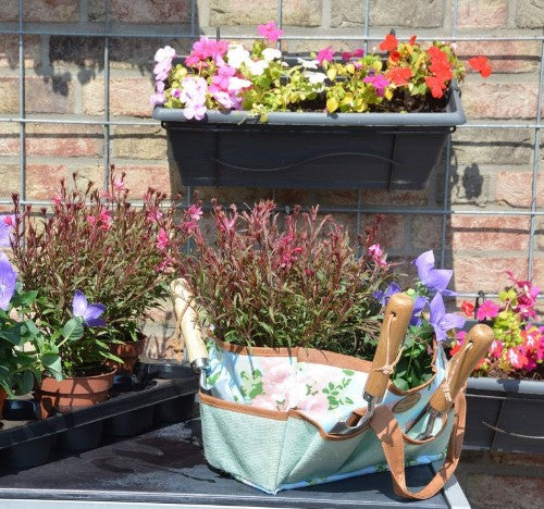 Garden Tool Bag - Rose Print 34 x 17 x 21cm (Set of 2)