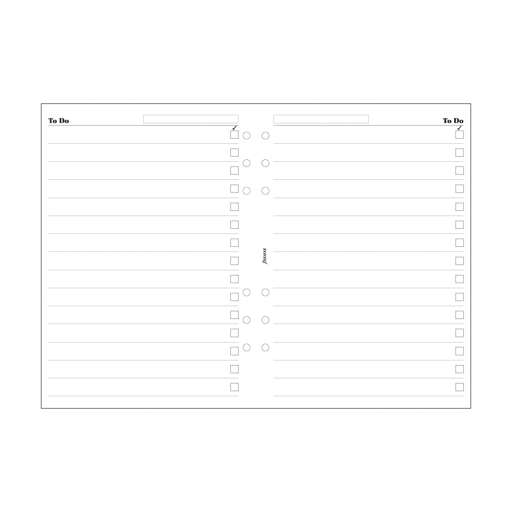 Filofax Organiser Refill A5 To Do List White