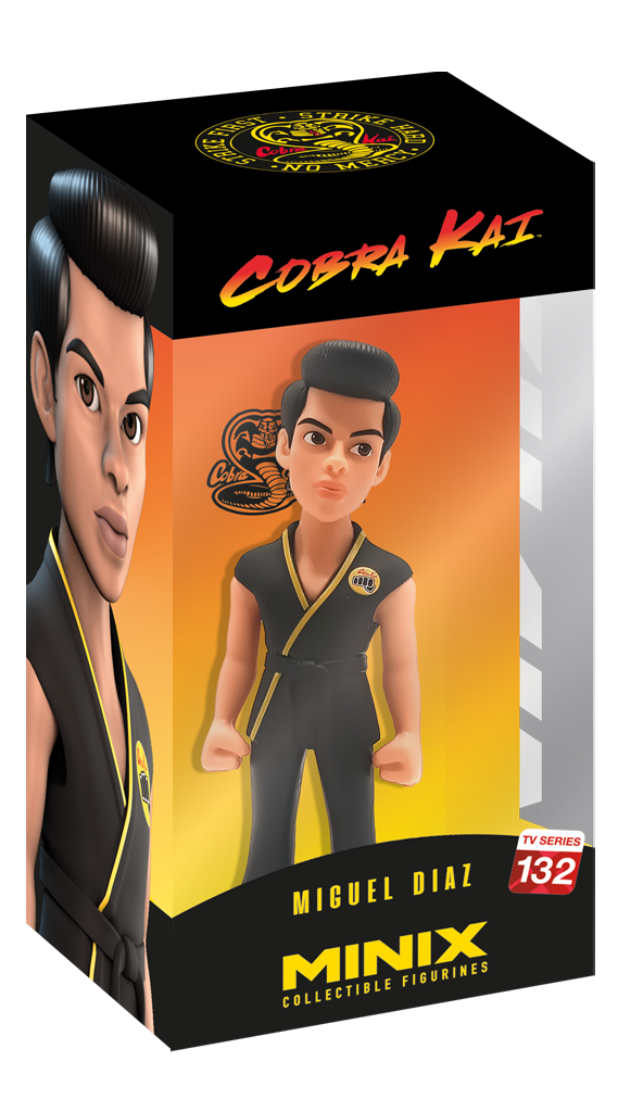 Collectible MINIX figurine of Miguel Diaz from Cobra Kai, featuring intricate details and standing 12cm tall.