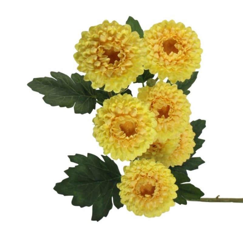 Artificial Flowers - Chrysanthemum Branch in Yellow