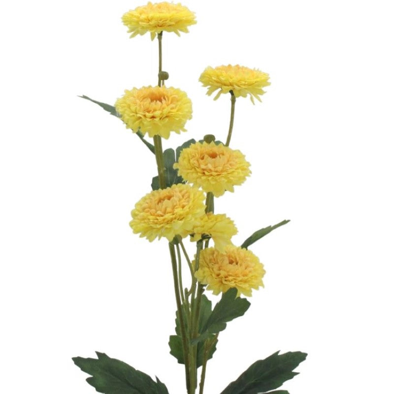 Artificial Flowers - Chrysanthemum Branch in Yellow