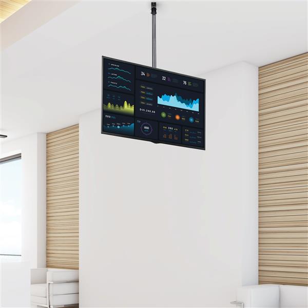 Ceiling TV Mount - 3.5' to 5' Pole - Full Motion - For 32" to 75" Displays