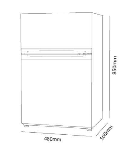 Parmco - Under Bench Fridge Freezer- 85L (White)