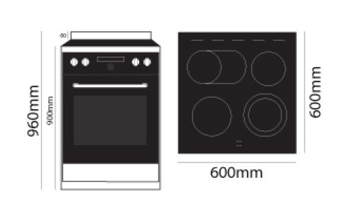 Parmco - FREESTANDING Ceramic STOVE - 600MM GLASS
