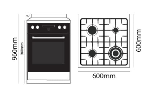 Parmco - Gas FREESTANDING STOVE - 600MM GLASS