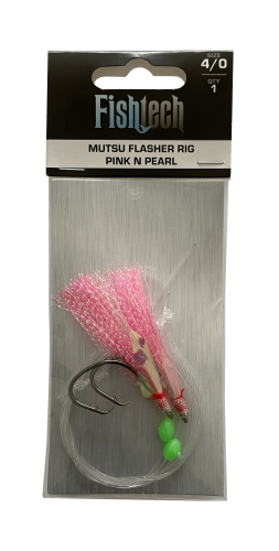 Fishtech 4/0 Mutsu Economy Flasher Rig - Pink n Pearl