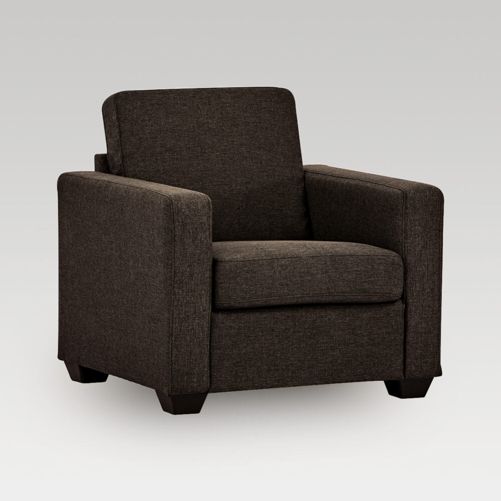 Makers Gregor Fabric Single Seater Sofa - Brown