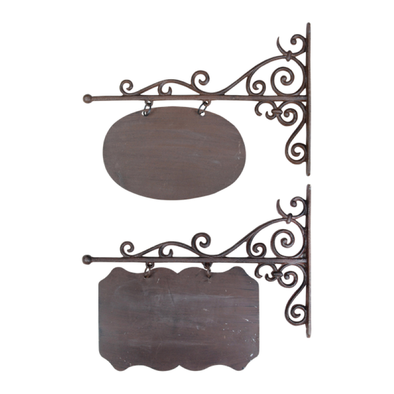 Cast Iron Sign Board - Large 45 x 3 x 38cm (Set of 2 Asstd)