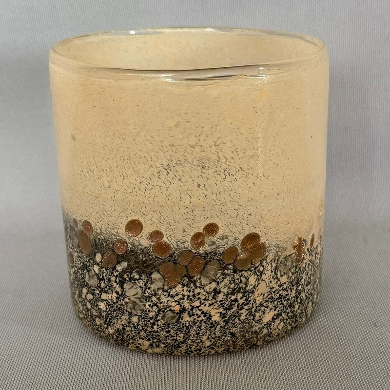 Neutral candle holder measuring 12 x 12cm, perfect for tealights or pillar candles, enhancing any interior decor style.