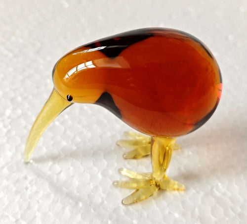 Ornament - Glass Art Kiwi Brown (6cm)
