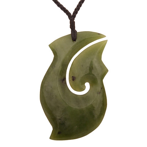 Greenstone Hook 70mm Pendant