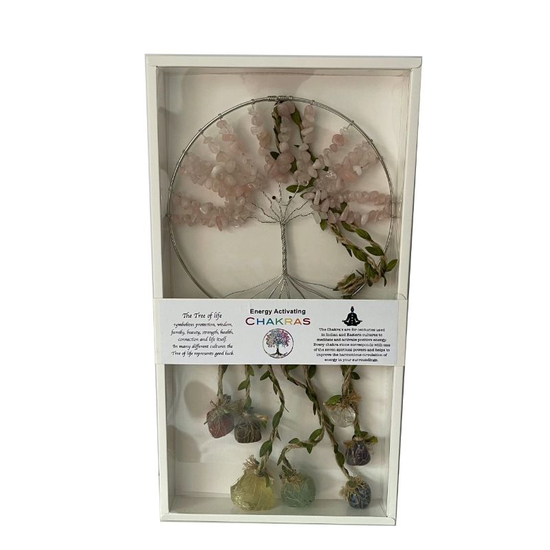 Dreamcatcher - Crystal Tree of Life 7 Chakras Rose Quartz