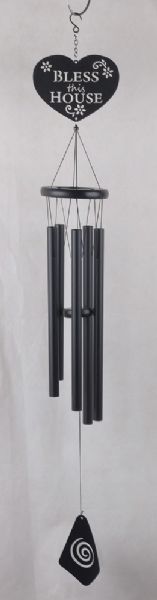Bless This House Wind Chime 40" Black