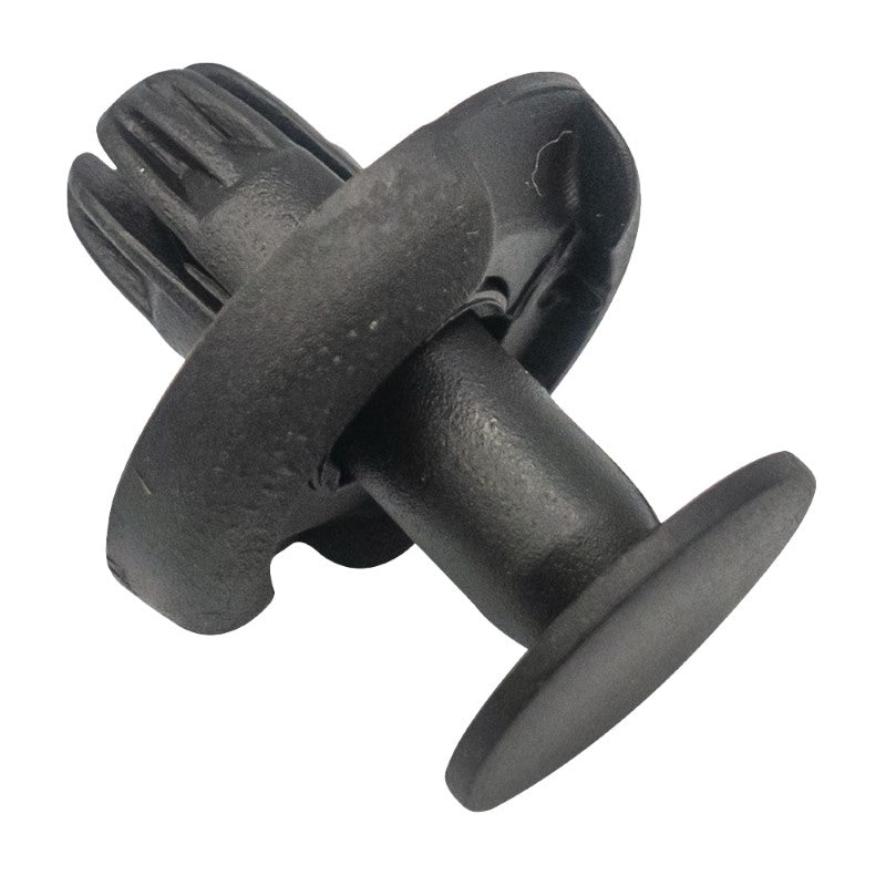Matte black GTi push rivet, 19.6mm x 14.8mm, designed for 8mm hole, pack of 30, perfect for various fastening needs.