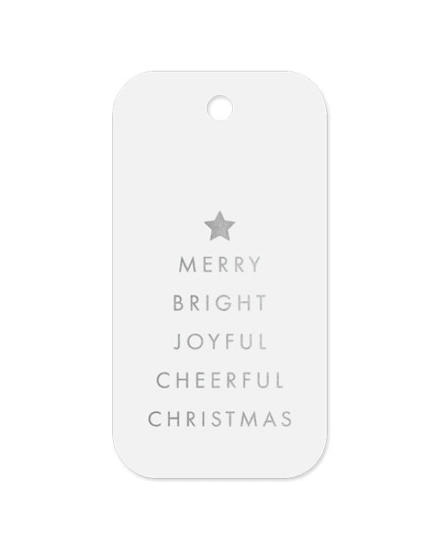 Gift Tags Xmas Cheer Silver Tag 20 pack