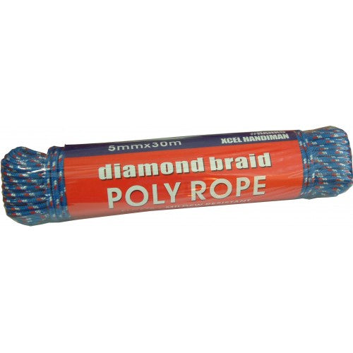 Rope Diamond Braid Polypropylene 5mm X 30m