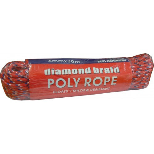 Rope Diamond Braid Polypropylene 6mm X 30m