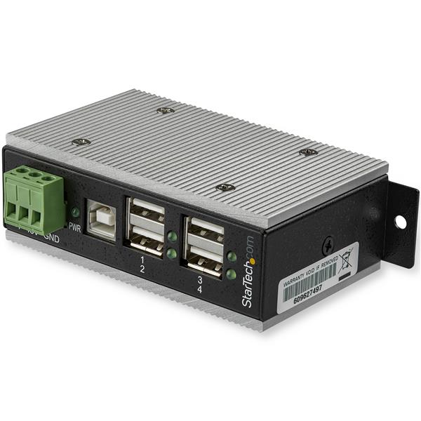 4-Port Industrial USB 2.0 Hub with ESD & 350W Surge Protection