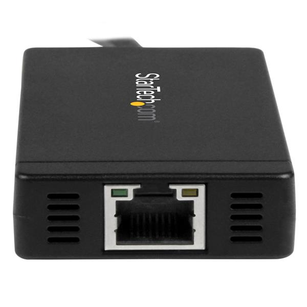 3-Port USB 3.0 Hub plus Gigabit Ethernet - USB-C - Includes Power Adapter