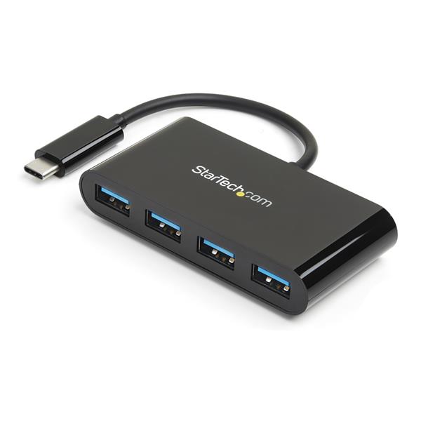 4-Port USB-C Hub - USB-C to 4x USB-A - USB 3.0 Hub - Bus Powered
