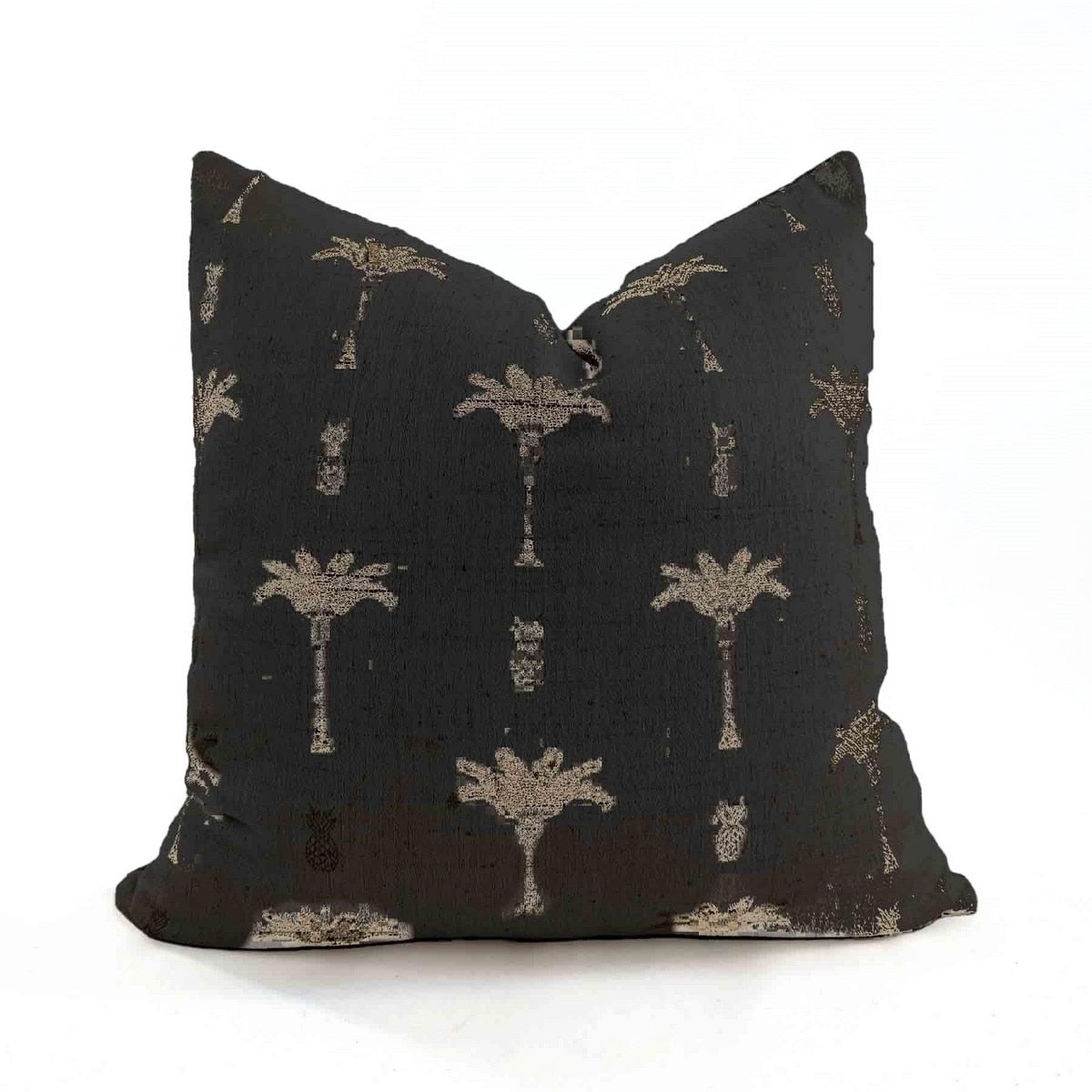 CUSHION COVER - PALM TREE - BLACK / NATURAL - 550x550
