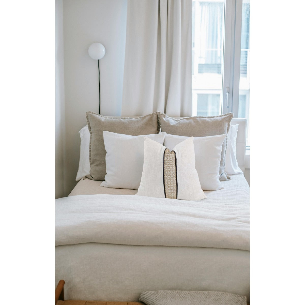CUSHION COVER - BRAID - CREAM / NATURAL - 550x550