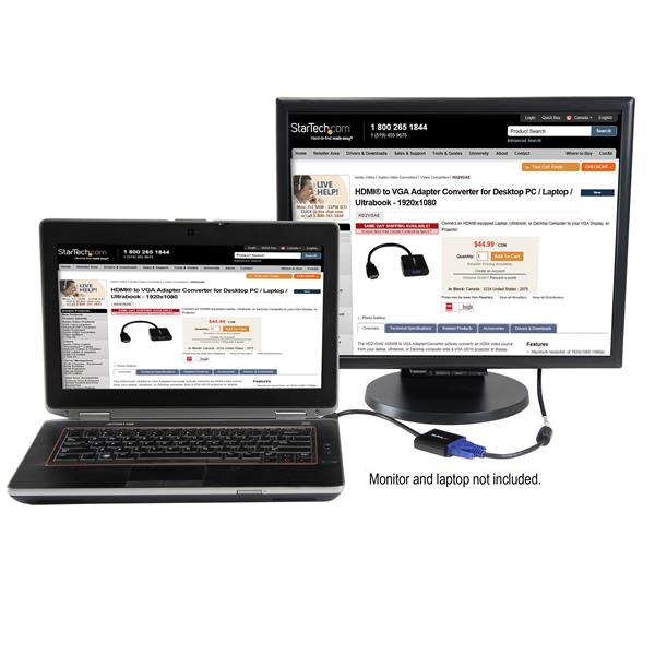 HDMI to VGA Adapter Converter for Desktop PC / Laptop / Ultrabook - 1920x1080