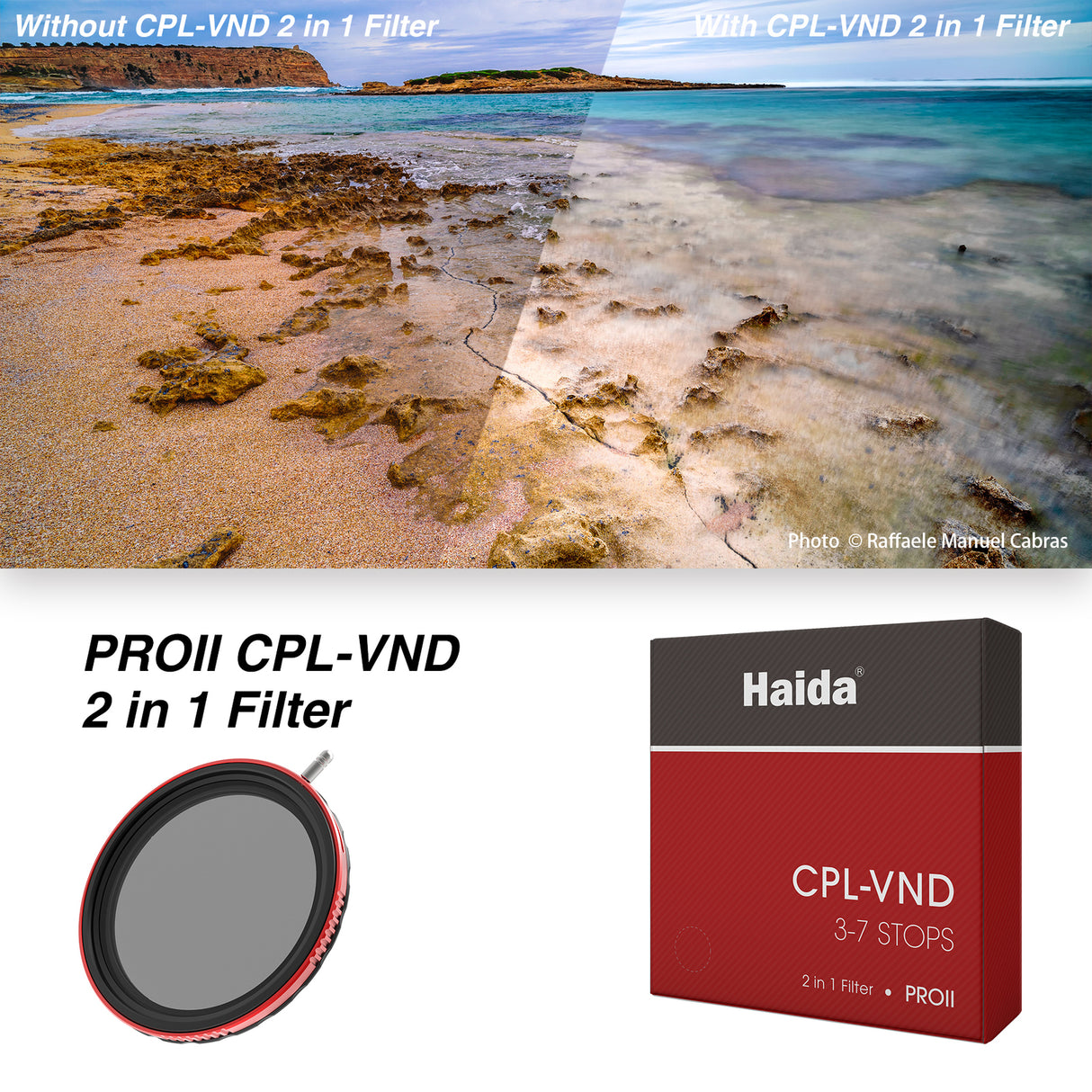HAIDA PRO II C-POL + VARIABLE ND FILTER 3-7 STOP 77MM