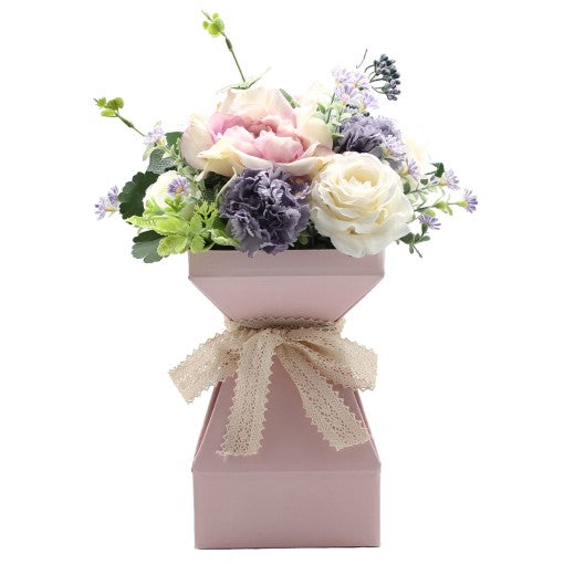 Vaz Small Transportable Cardboard Vase with Liner in Vintage Mauve. Pack of 10.
