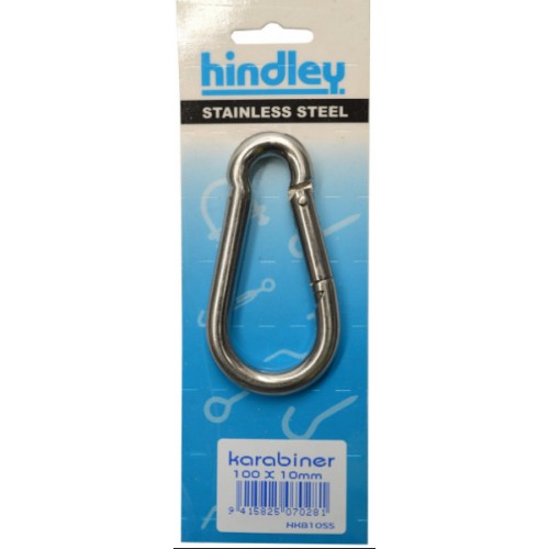 Stainless Karabiner 100x10mm Carded
