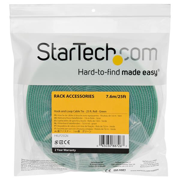 7,6 m Hook and Loop Roll - Green - Cable Management