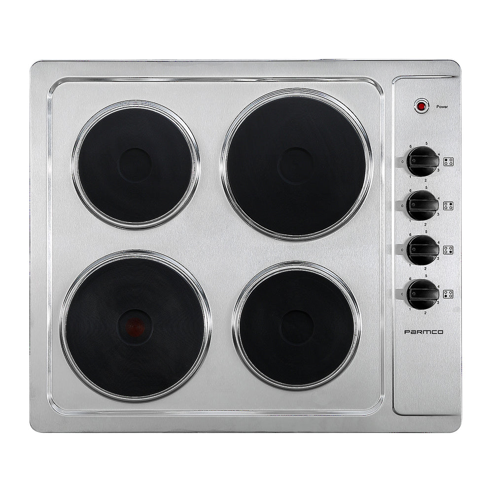 Parmco - 4 Element Electric Cooktop - 600mm Stainless Steel Plate Series 1