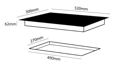 Parmco - 2 Element Induction Cooktop - 300mm Black Series 3