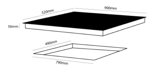 Parmco - 5 Element Induction Cooktop - 900mm Black Series 3