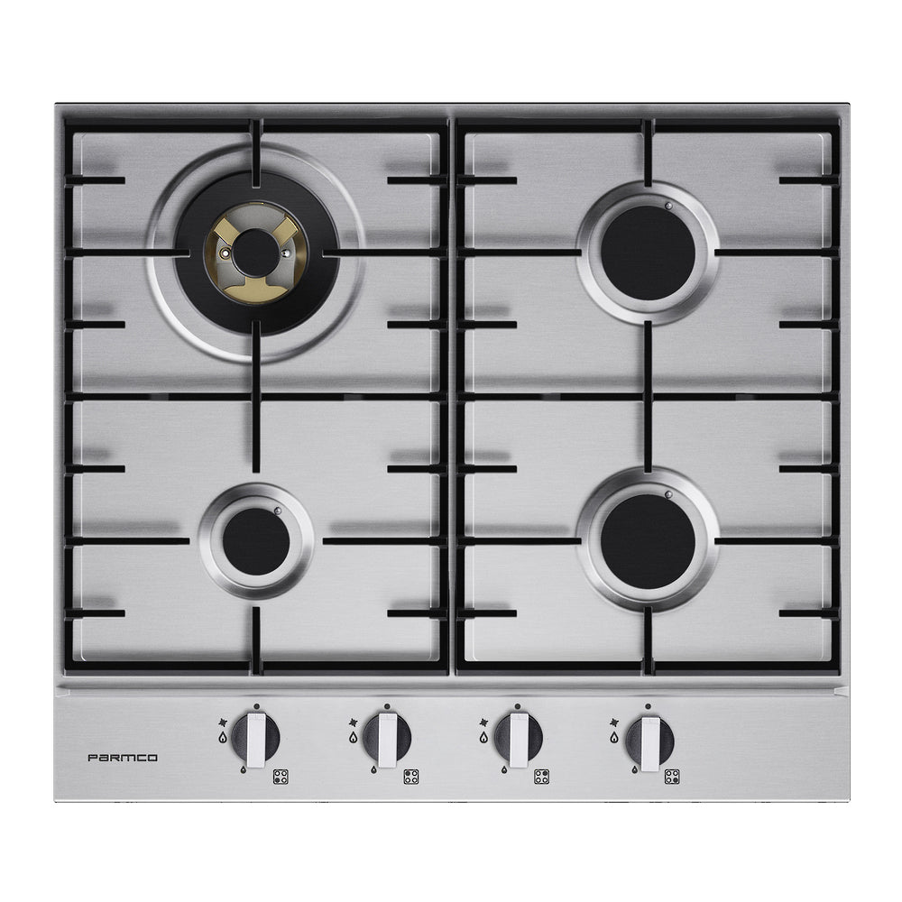 Parmco - 3 Burner + WOK Gas Cooktop - 600mm Stainless Steel