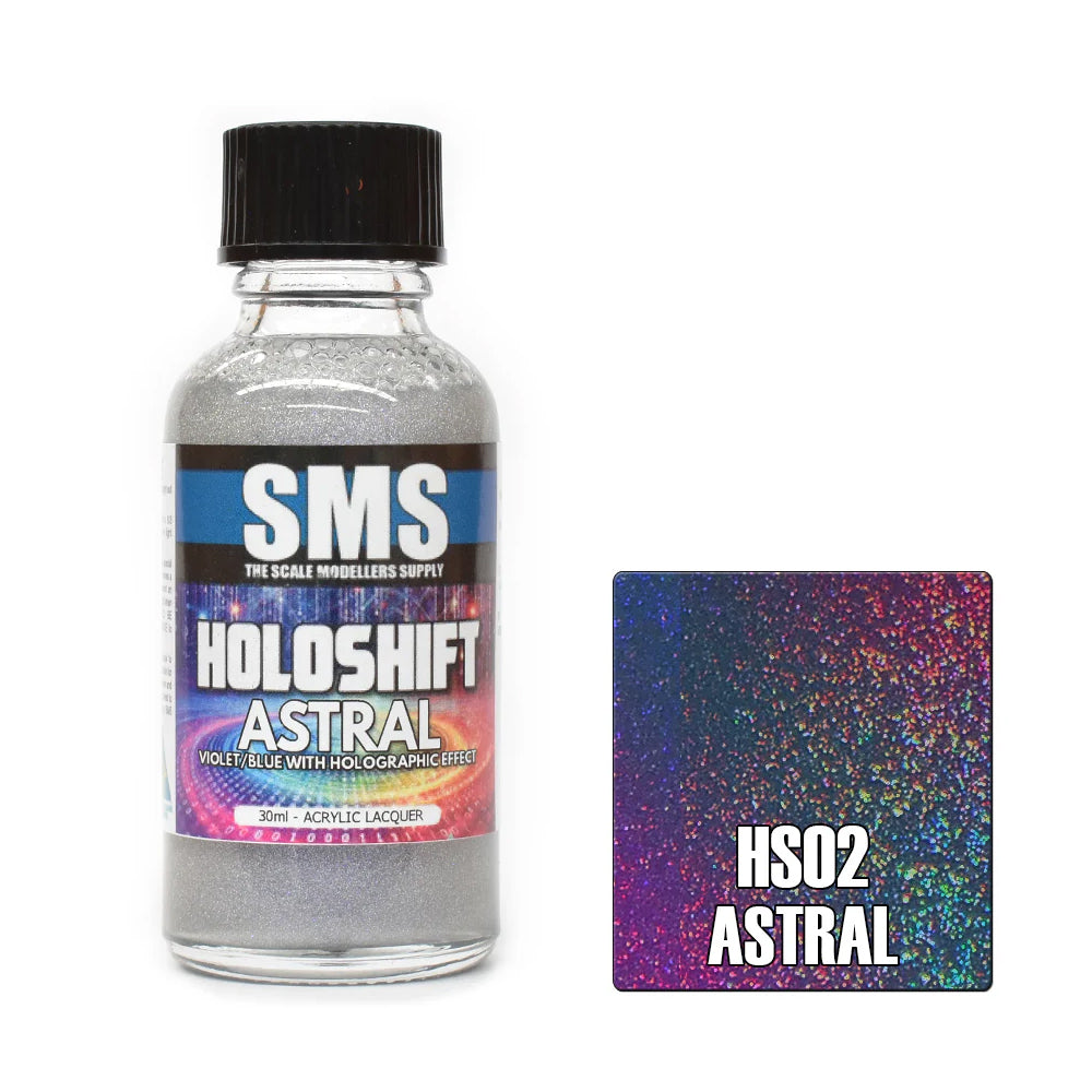 AIR BRUSH PAINT 30ML HOLOSHIFT ASTRAL VIOLET/BLUE/HOLO ACRYLIC LACQUER