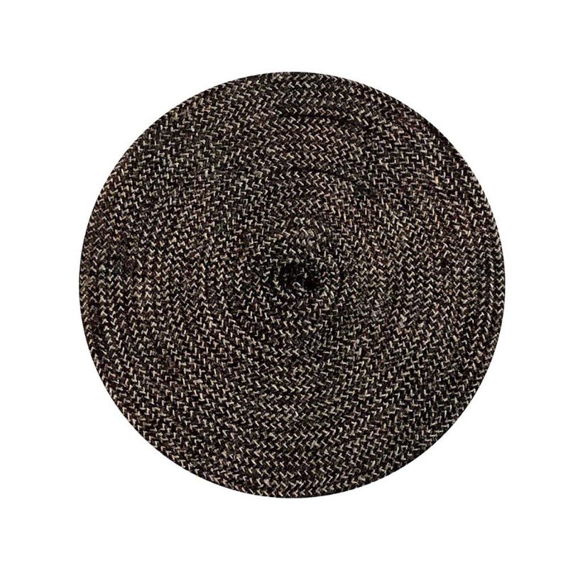 ROUND PLACE MAT - JUTE (Black/Natural)