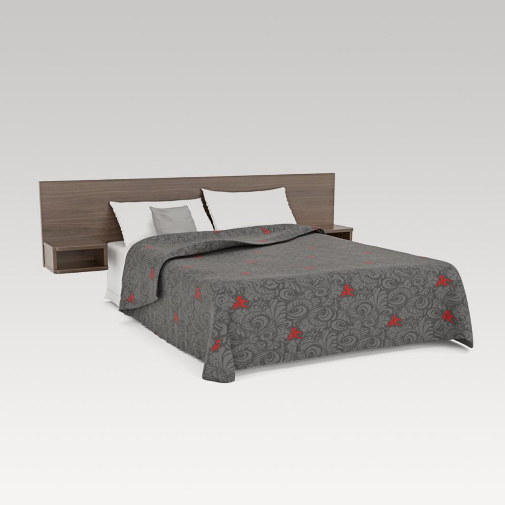 Bristol 2400mm Headboard with Cubbies 340mm - Dark Oak