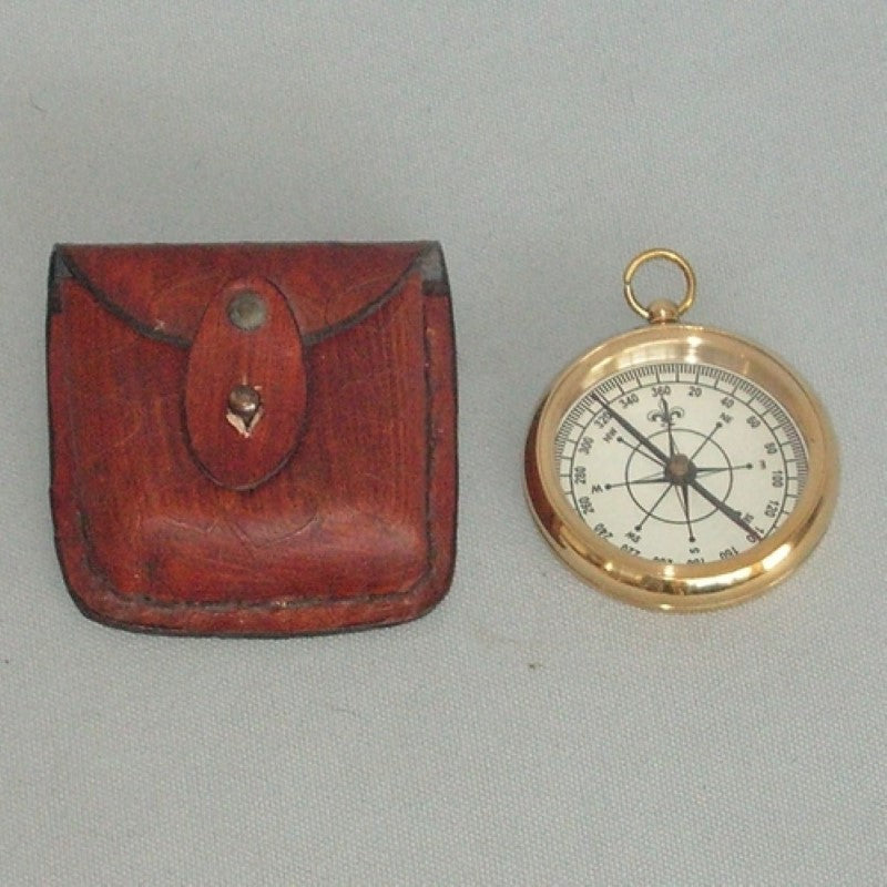 Compass In Leather Pouch - 50mm