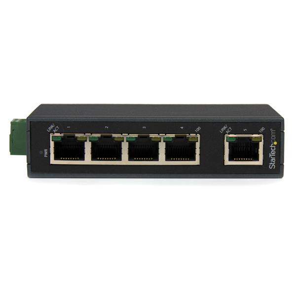 5-Port Industrial Ethernet Switch - DIN Rail Mountable