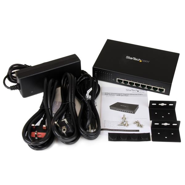 8 Port Unmanaged Industrial Gigabit Power over Ethernet Switch - 802.3af/at PoE+