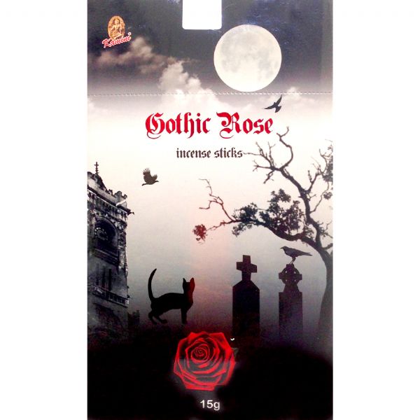 Kamini Gothic Rose incense sticks in a 15gm package, offering a soothing floral aroma for relaxation and ambiance.